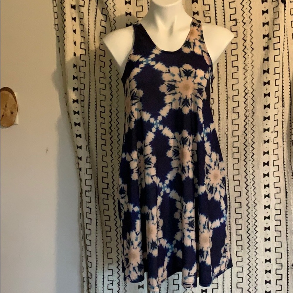 Viereck XS Tye Dye Navy/Tan Dress